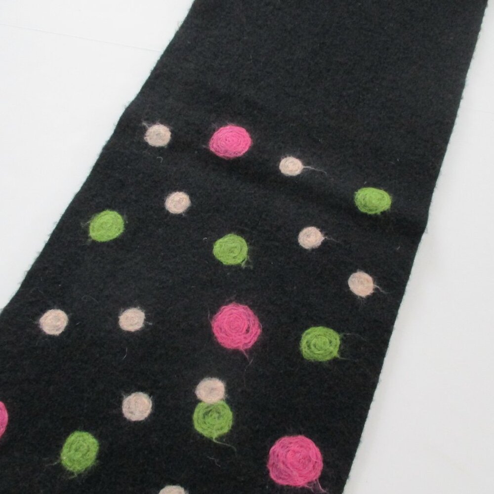 Needle Felted Wool Scarf Polka Dots Sandra Angelozzi - Picture 4 of 6